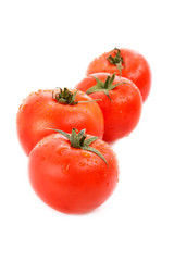 red tomato vegetables isolated on white background