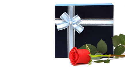 red rose and gift