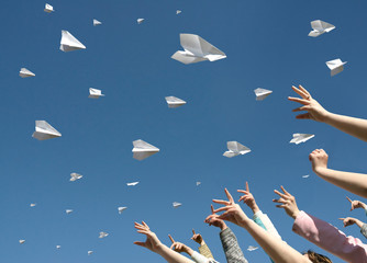 messages fly on paper airplanes
