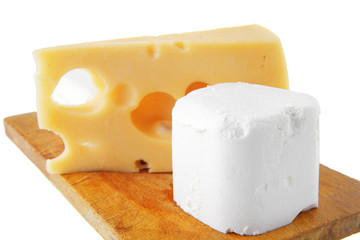 three types of cheeses