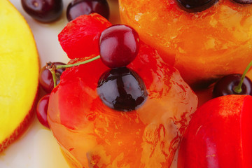 Fototapeta na wymiar fruit icecream and fruits