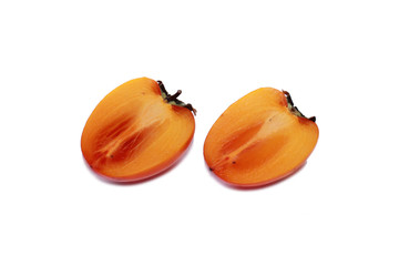 Two halves of a persimmon