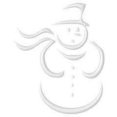 Bonhomme de neige blanc relief
