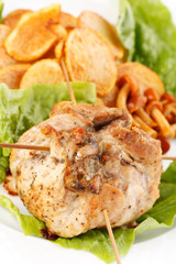 meat with with mushrooms and potatoes