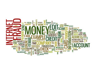 Internet Fraud word cloud on white background
