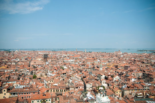 Red rooftops in Venice, view from San Marco tower