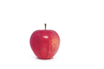 A Single Red Apple on a White Background