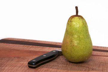 A Single Pear Isolated against a White Background