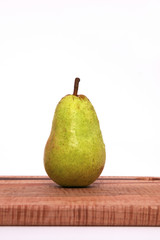 A Single Pear against a White Background