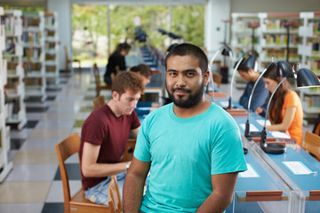 group of people in library
