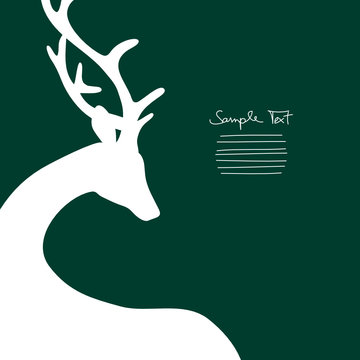 Xmas Card Standing Reindeer Cropped