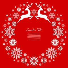 Christmas Wreath Jumping Reindeer Red