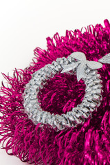 Obraz premium christmas silver decoration with tinsel