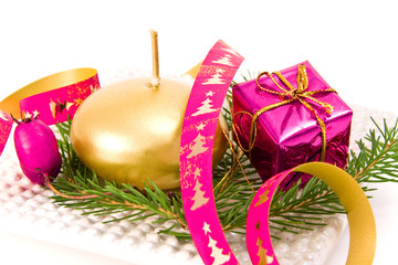 christmas arrangement on white background