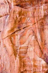 Brightly coloured stone at Petra