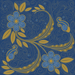 Denim floral background