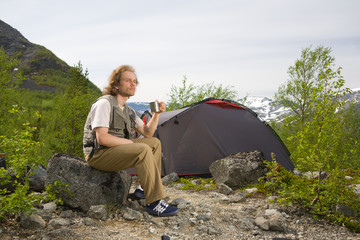 Fototapeta premium Tourist relaxing