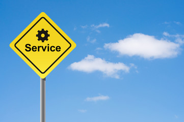 Sign service sky background.