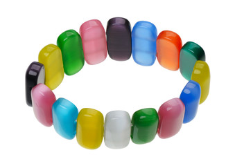 Multicolored bracelet, isolation