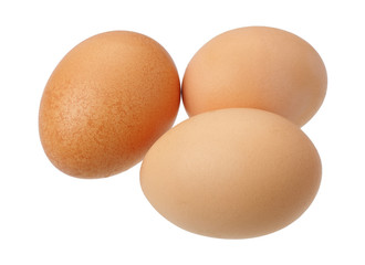 Three eggs, isolated