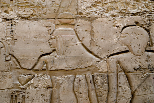 Wall reliefs in Karnak Temple