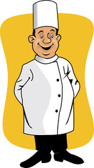 Cartoon chef smiling