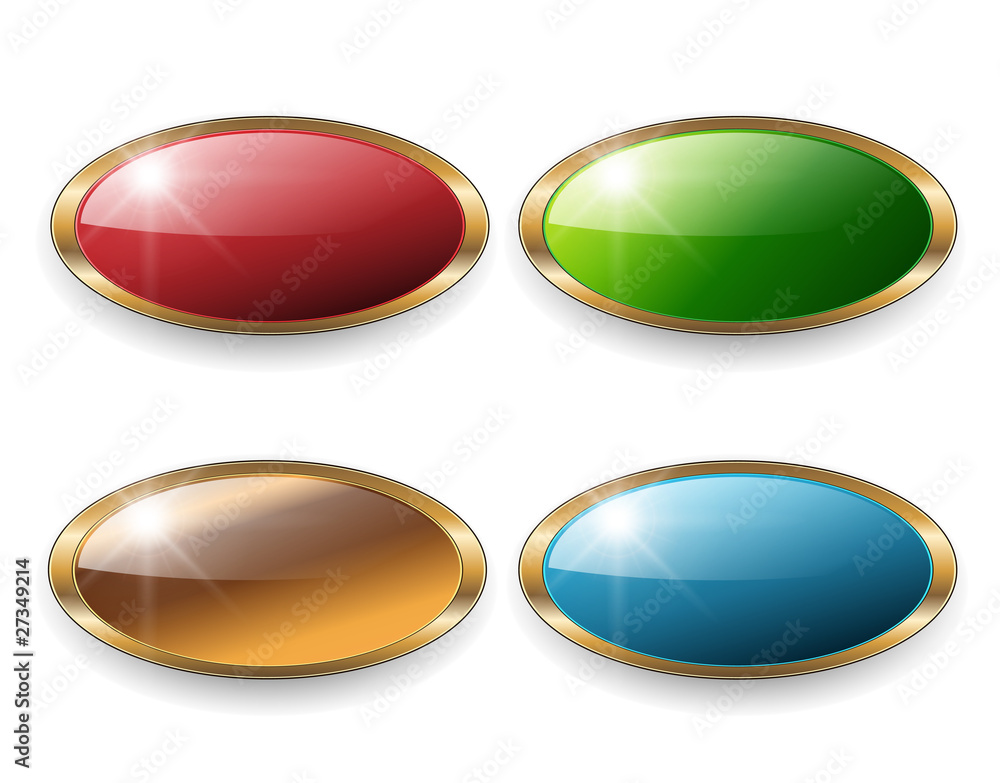 Poster Web buttons set.
