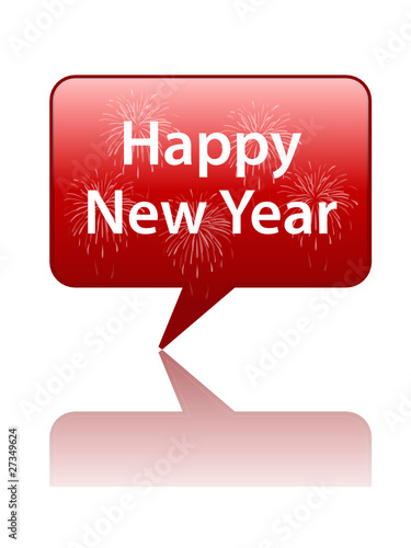 quot quot happy new year quot speech bubble icon card season s quot quot happy new year quot speech bubble icon card season s