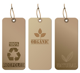 Recycled hanging tags, brown