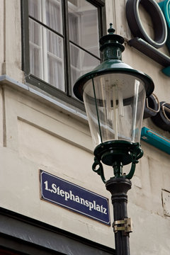 Street Sign of Stephansplatz in Vienna, Austria