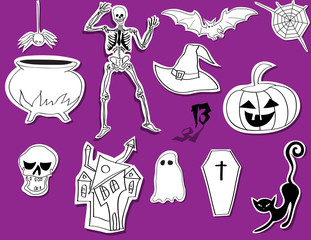 Doodle Halloween design elements