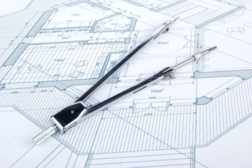 Compass and blueprint