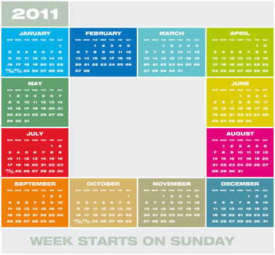 Vector Calendar 2011