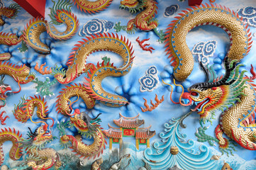 Obraz premium Dragon stucco on wall