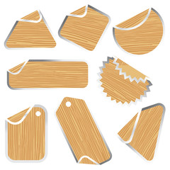 blank wooden sticker collection