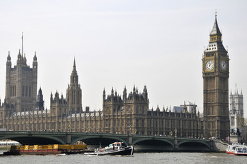 Fototapeta na wymiar Big Ben and Westminster Bridge, London