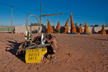 modern art in coober pedy, red centre in south australia