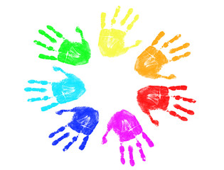 rainbow hand prints
