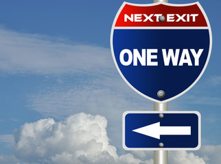 One way road sign