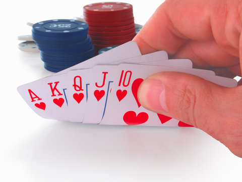 Poker hand, royal flush.