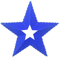 étoile bleue en papier bristol découpé