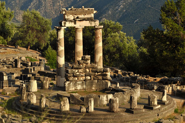 The Tholos at the sanctuary of Athena Pronaia in Delphi, Greece