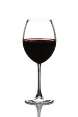 View of a red wine glass