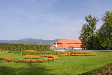Obraz premium gardens of czech historical town Cesky Krumlov