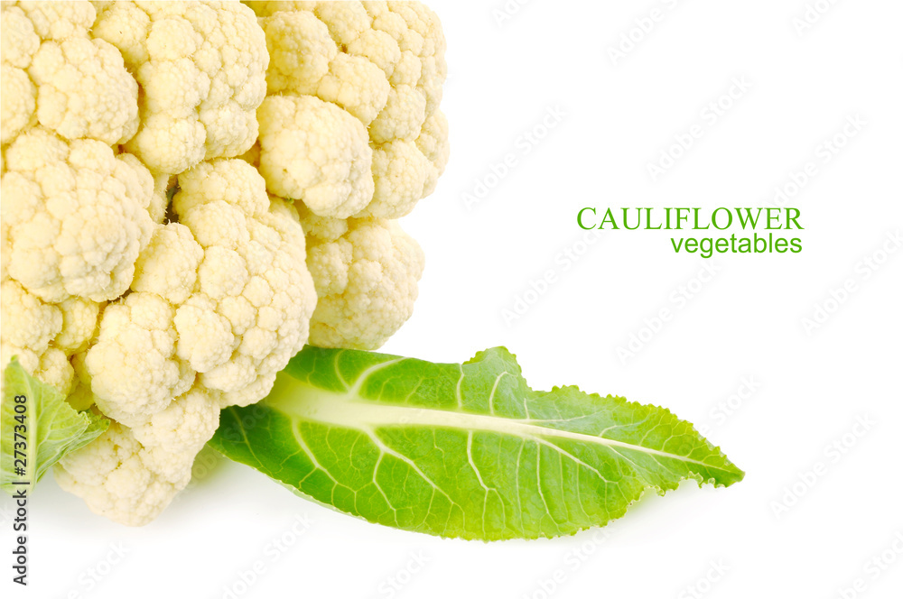 Poster cauliflower on a white background