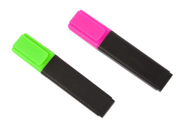 Text markers isolated on white background