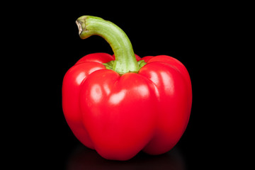 Red pepper isolated on black