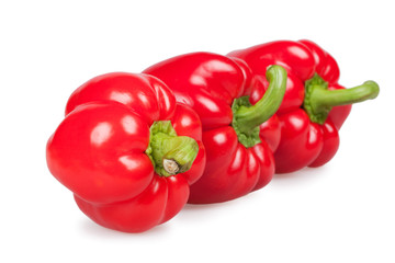 Red peppers isolated on white