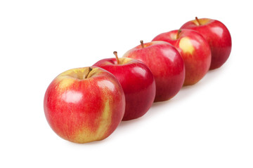 red apples isolated on the white