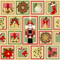 Christmas and New Years seamless pattern